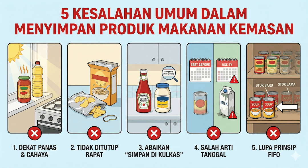 5 Kesalahan Umum dalam Menyimpan Produk Makanan Kemasan